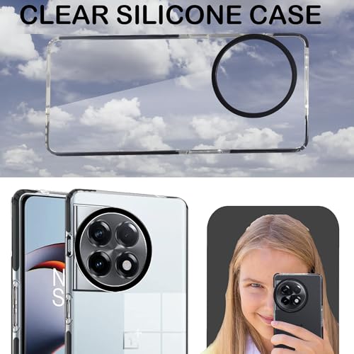 Image of A rtistque Ultra Stylish Back Cover Case for OnePlus 11R 5G | Premium Shockproof TPU | Transparent | Stylish Protective Design | OnePlus 11R Back Cover - Black