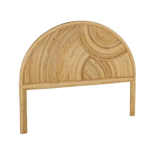 sweeek - Kopfteil aus natürlichem Rattan, hellem Holz, Bohème-Stil -...