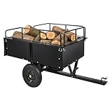 Heavy Duty Dump Cart, 750 LBS Capacity Utility Garden Cart with Removable Sides, Hand Lever & Foot Pedal Dump for Tractors, ATVs, Lawn & Garden