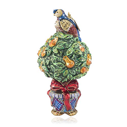 Jay Strongwater Holiday Christmas Glass Ornament - Partridge In A Pear Tree #TOP4