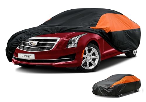 Image of GUNHYI Cadillac Car Cover Custom Fit Cadillac ATS Waterproof All Weather for Automobiles, Lightweight Full Exterior Cover Outdoor Sun UV Rain Dust Snow Wind Protection.