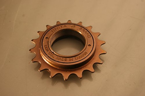 Dicta Rueda libre con 16, 17 o 18 dientes, negro o cromo, 1/8 pulgadas o 3/32 pulgadas – pista (bronce sin revestimiento, calibre 16T 1/8 pulgadas)