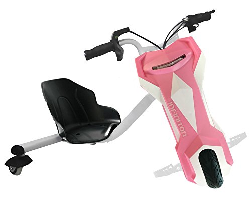 Triciclo ELECTRICO Crazy Bike INFINITON Rosa-Blanco (Amortiguacion Trasera, Distancia Regulable, Velocidad máxima 20km/h)