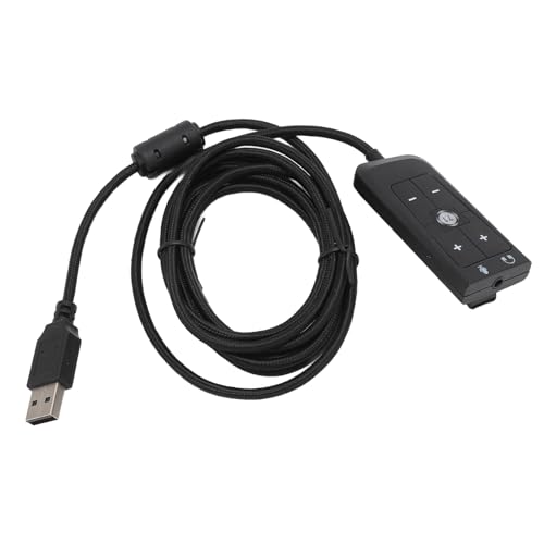 Alaaner Adaptador de tarjeta de sonido de audio USB a jack de 3,5 mm con conector de auriculares y micrófono para Kingston HyperX Cloud II