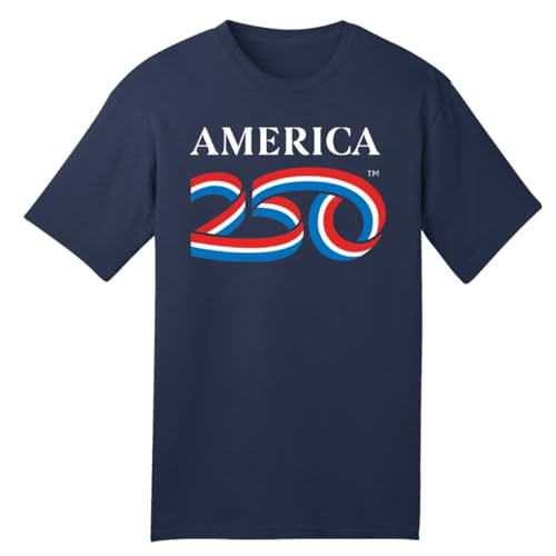 AMERICA 250 250 Anniversary USA Shirt America250 Official Classic Dark Navy Cotton Tee 5.4oz 4th of July Shirts Women & Men Licensed & Official Merchandise (US Alpha X-Large Regular)