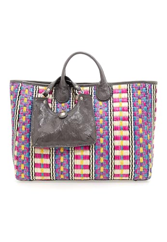 Gabs Sacs Cabas Eleonora L Grafite : sac à main grand format gris anthracite en cuir