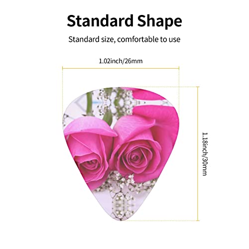 Ensemble de 12 médiators de guitare Pink Rose pour guitare acoustique, guitare électrique, contrebasse, ukulélé - Les Beatles, Paul McCartney, John Lennon, RIngo Starr, George Harrison Ensemble de 12 médiators de guitare Pink Rose pour guitare acoustique, guitare électrique, contrebasse, ukulélé – Image 5