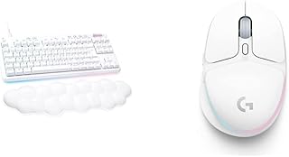 Logitech G G713 Wired Mechanical Gaming Keyboard & G705 Wireless Gaming Mouse, Customisable LIGHTSYNC RGB Lighting, LIGHTSPEED Wireless, Bluetooth Connectivity, Lightweight, White Mist