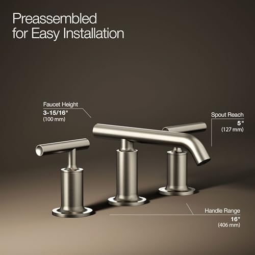 KOHLER 水栓 14415T-4-RGD Purist™ Wall-mount lavatory faucet