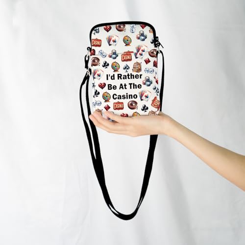JXGZSO Gambler Gift I'd Rather Be At The Casino Crossbody Bag Lucky Dice Shoulder Bag3