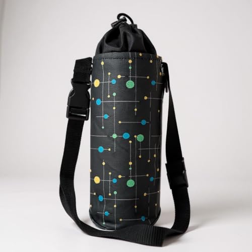 Image of 1 Litter Neoprene Water Bottle Carrier Bag with Adjustable Shoulder Strap,Insulated Water Bottle Cover for Stainless Steel /Glass /Plastic Bottles (Green)