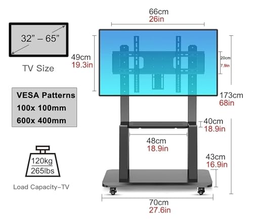 Soporte móvil para TV universal de 32-65 pulgadas miniatura 2