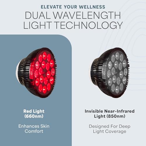 Image of LifePro Red Light Therapy Lamp - Infraglow Infrared Red Light Therapy Bulb with 660nm and 850 nm Wavelength -18 LEDs & Clip-On Lamp - at Home Infrared Bulb for Daily Wellness and Relaxation