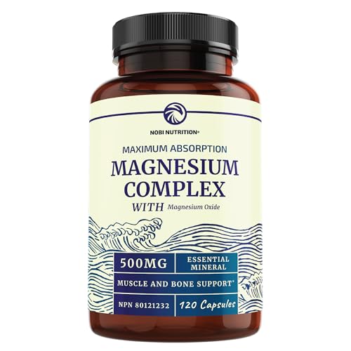 Magnesium Citrate Complex | 500 MG | High Absorption Formula | Calm, Relaxation & Digestion Support Magnesium Supplement with Elemental Magnesium Oxide | Gluten-Free, Soy-Free | 120ct (4-Month Supply)