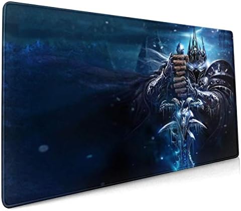Large Size Mouse Pad for The Lich King,Non-Slip Rubber Base,Stitched Anti-Fray Edges,Waterproof,Smooth Gaming Surface,Keyboard and Mouse Combo Pad Mouse Mat Desk Pad Mousepad 11.8x23.6x0.12 inch