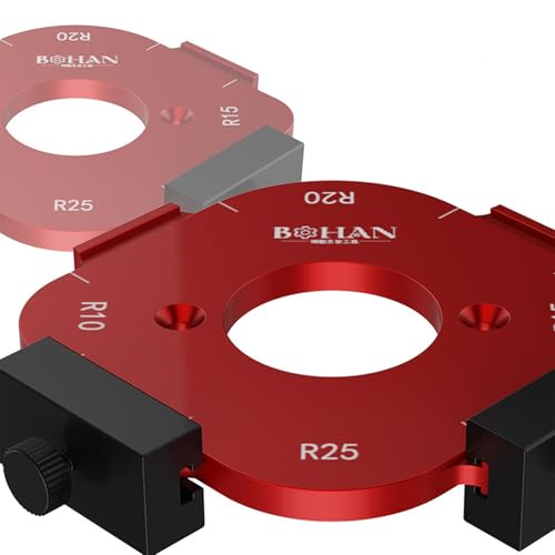 Eckradius-Frässchablonen, Aluminiumlegierung Radius Jig Router Templates, R10 R15 R20 R25 Radius Jig Router Schablonen, Corner Radius Jig fur Holzbearbeitung, Bogenschneide Hilfswerkzeug