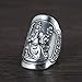 Anillo de Plata Tailandesa Antigua Desgastada de Plata Pura para Hombre, Anillo de Plata con Cuchillo Guan Pr Pr Yu Qinglong de Cara Ancha, C-F, anillo
