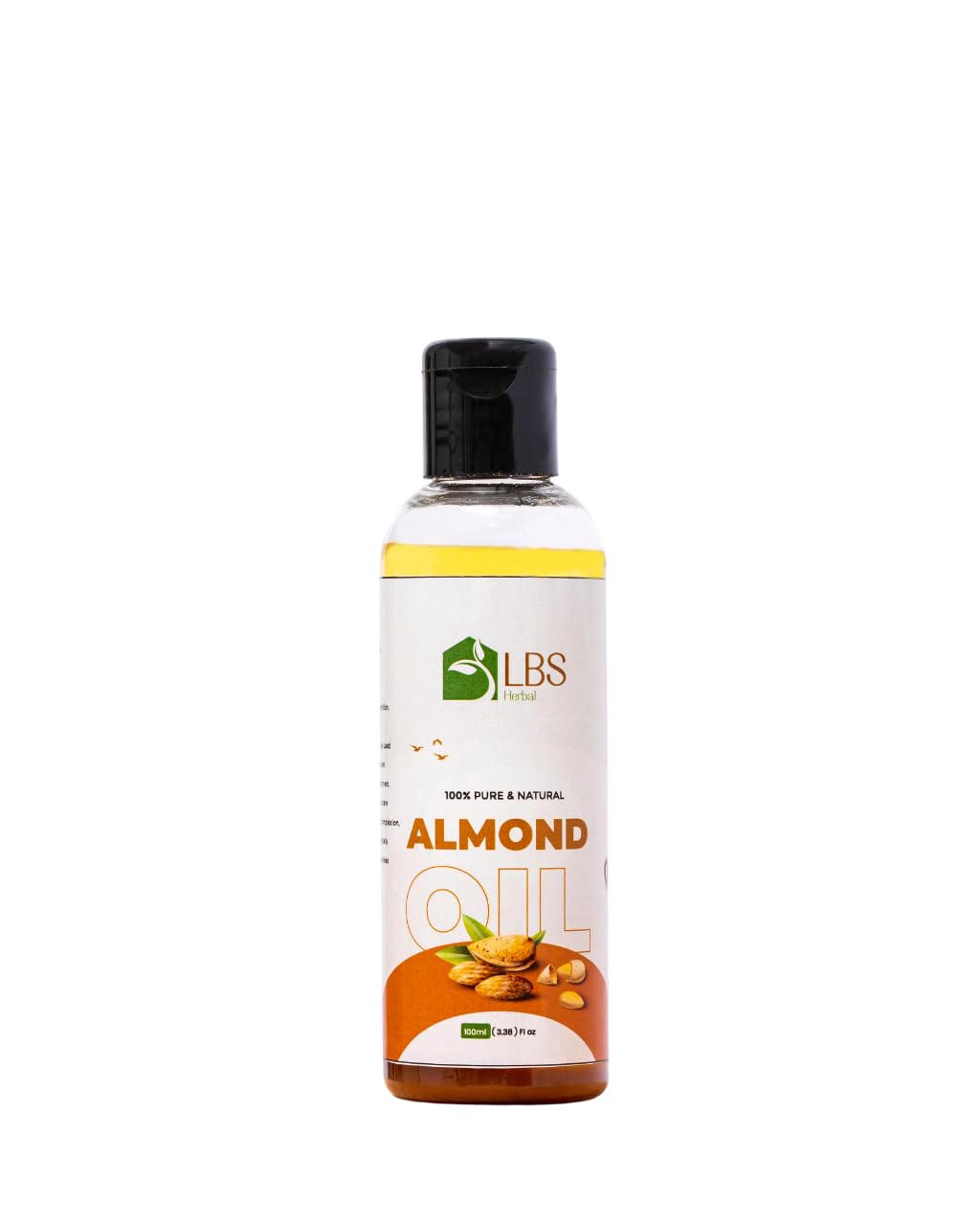LBS Pure Sweet Almond Oil 100% Extra Virgin Cold-Pressed Natural Oil For Skin, Hair, & Nails Enriched With Vitamin E & A Deep Moisturization For Healthy Skin & Hair 100Ml (Pack_1)