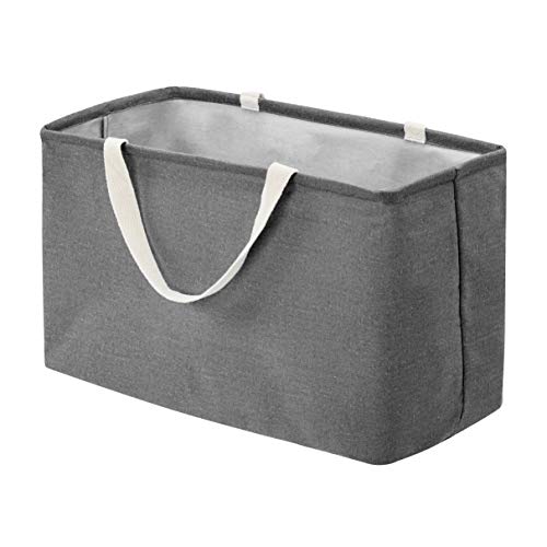 Amazon Basics – Canasto de tela, grande, rectangular, gris oscuro