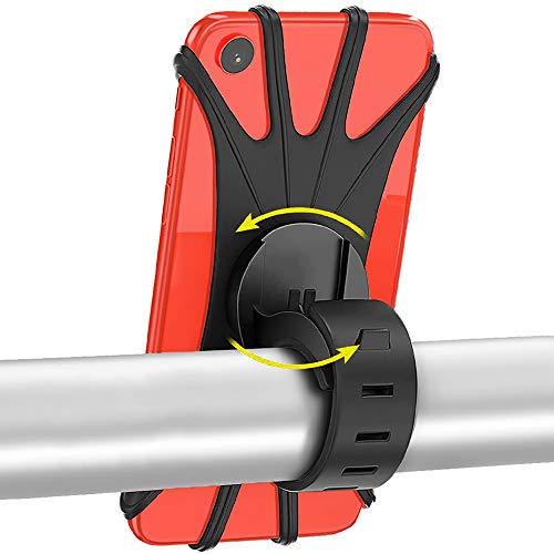MOLIWEN Universele Verstelbare Fietstelefoon Siliconen Riemhouder voor Fiets, Motor, Mountainbike, Racefiets - 360 ° Draaien - iPhone, Samsung, Huawei, Google en alle 4-6,5 inch Smartphones