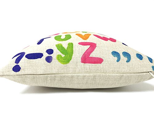 Funhom Home Decorative Pillows Colorful English Alphabet Pillow Cover Letter Cushion Cover Throw Linen Pillow Covers 18X18 Inches #TOP4