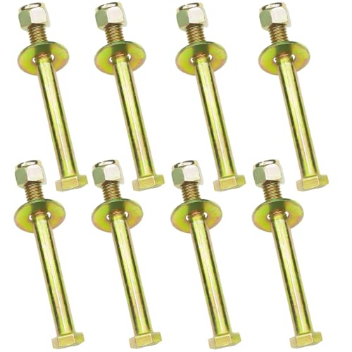 Image of 1 /2 inch x 4-1 /2 inch Hex Head Bolt by Color Galvanization with Nylon Lock nut and Large Size Washer Assortment Kit,Alloy Steel,Grade 5.(8pcs Pack)