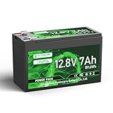 HYSINCERE 12V 7Ah LiFePO4 Batterie, Wiederaufladbarer Lithium Akku mit integriertem BMS, IP65 wasserdicht, 2000+ Tiefzyklen, 12V Ersatzakku für Kinder-Elektroautos, Alarmanlage, USV, Futterautomat