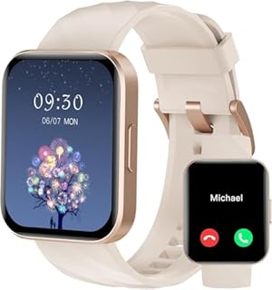 RUIMEN Smartwatch Uomo Donna Chiamate e Whatsapp Smart Watch Contapassi Cardiofrequenzimetro da polso Saturimetro Orologio Smart Fitness Sportivo Impermeabile per Android iOS Galassia