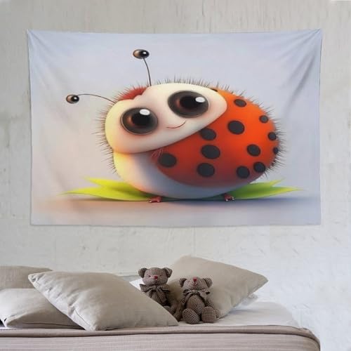 Tissu pour le mur de la decoration grand format coccinelle textile 150x230