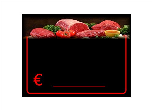 Portaprecios lavables para carnicería con soportes estables y marcador
