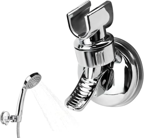 Soporte de Ducha, Ventosa Soporte de Cabezal, Soporte de Ducha Ajustable de Rotación de 360°, Universal Soporte de Ventosa para Accesorios de Baño, para el Baño del Hotel, Sin Necesidad de Taladrar