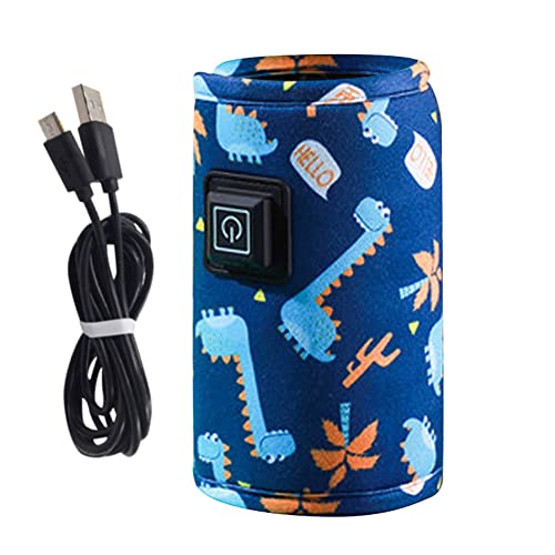 Image of USB Bottle Warmer,MoreChioce Fast Heating Bottle Warmer Milk Bottle Warmer Portable Infant Bottle Keep Warmer Thermostat for Travel Camping,Blue Dinosaur