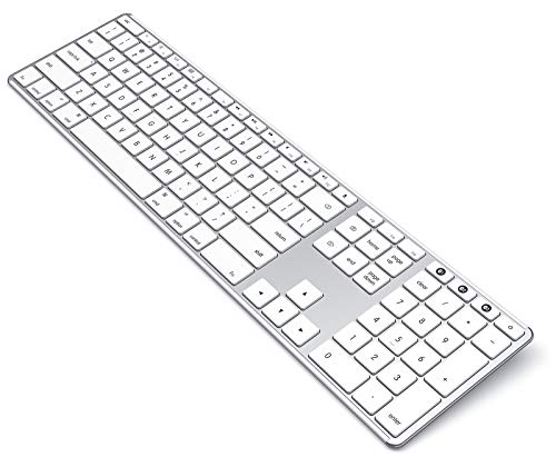 seenda Wireless Bluetooth Keyboard Compatible with Mac - Multi-Device Bluetooth Keyboards Full Size Rechargeable Compatible for MacBook Pro/Air, iMac, iPhone, New iPad - Silver