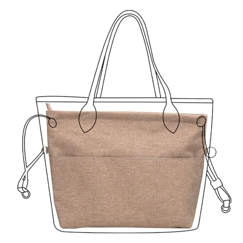 Lckaey Organizador de bolsa de nylon premium para bolsa de mão Neverfull para bolsa organizadora Longchamp e Goyard 3097Brown-Mini