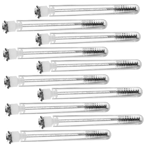 FRCOLOR 10PCS Eyelash Extension Brush with Portable Tube Elegant Design Makeup Brush for Mascara and Eyebrow Grooming Travel Friendly and Durable Lash Spoolies for Stunning Lashes