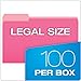 Pendaflex Two-Tone Color File Folders, Legal Size, Pink, 1/3 Cut, 100/BX (153 1/3 PIN)