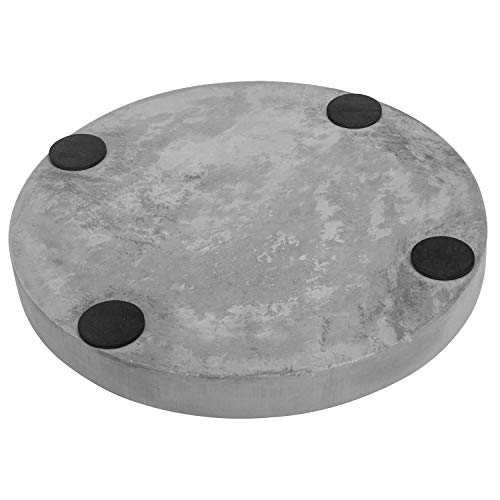 Mygift 11-Inch Modern Gray Concrete Round Bathroom Vanity Tray, Cologne And Perfume Tray For Dresser Top #TOP5