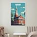 Harvard Travel Poster Print Canvas Wall Art Home Room Decor Framed & Unframed Vintage Travel Poster 16x24inch(40x60cm)