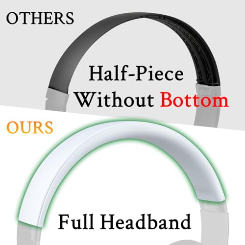 Image of SOULWIT Top+Bottom Headband Cover Kit for Beats Studio 3 & Studio 2 Wired & Wireless Headphones, Replacement Headstrap Pad Repair Part with Durable Silicone and Plastic - Studio3 White