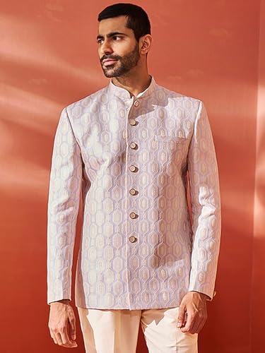Image of VASTRAMAY Men's Jodhpuri - Silk Blend Jacquard Jodhpuri for Men.