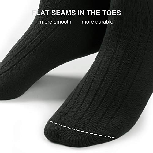 DAVID ARCHY Men's Pure Cotton Ultra Soft Knit Trouser Crew Dress Socks 6 Pack3