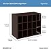 ClosetMaid 15 Cube Stackable Storage Organizer for Shoes, Bags, Crafts, Hobbies with Wood Shelves, for Closet, Entryway or Mudroom, Espresso
