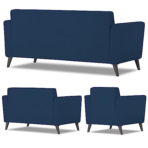 Image of Adorn India Daniel 3+2+1 6 Seater Sofa Set (Blue) (3 Year Warranty)