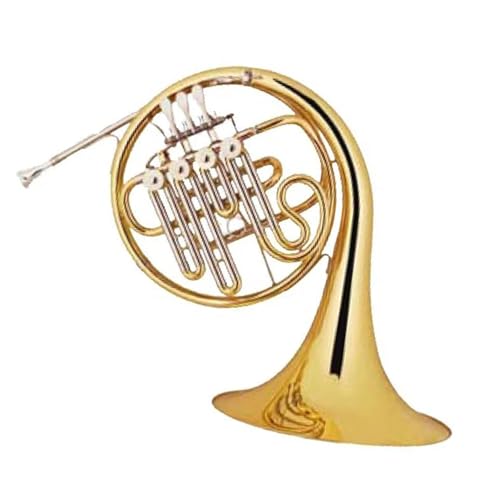 French Horn Instrument Professional Bb Tone Gold Lacquer Yellow Brass Bell Rotary Four 4 Key Single French Horn
