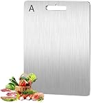 Conseil de coupe de titane - 100% Pure A/B Double-Side Markings Titanium Chopping Board pour la viande, les fruits, les légumes, le pain