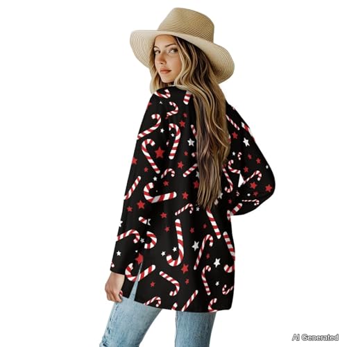 Image of Women's Lightweight Cardigans with Pockets Trendy Long Sleeve Open Front Cardigan Casual Tops Jackets Fall Oufits S-2XL