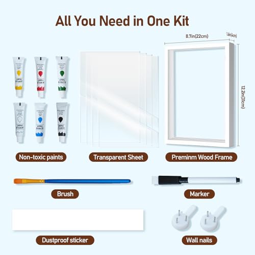80S Family Handprint Kit, Handprint Art Craft DIY Kit, Baby Hand Print Gift for New Moms, Parents, Grandparents, 6 Safe, Non-Toxic Paints, Ideal for Mother\'s Day, Father\'s Day, Anniversary & More