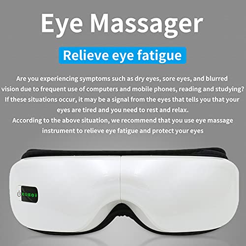 Eye Massager With Heat,Compression,Air Pressure And Vibration Massage To Relieve Eye Fatigue.5 Modes Adjustable,Eye Massager With Bluetooth Music,Usb Rechargeable Electric Eye Massager Foldable,Large #TOP1