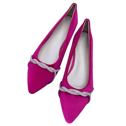 Image of Stunner Womens Flats Fashion Pointed Toe Bowknot Ballet Flats Cute Slip On Dress Flats Comfortable Party Wedding Flats2