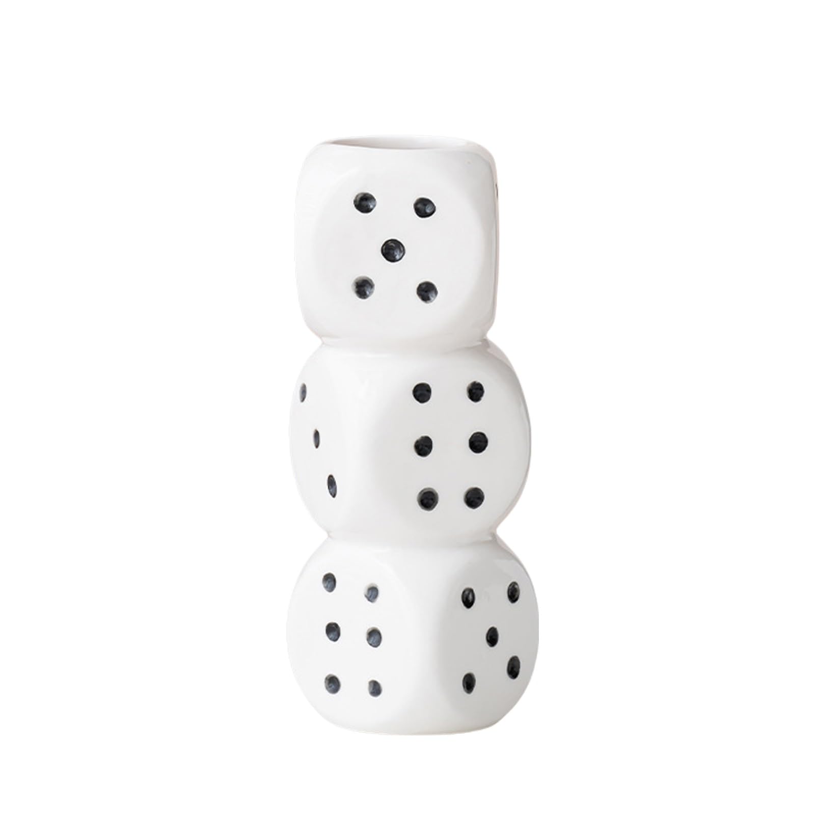 Amazon.com: Ceramic Triple Dice Vase, White Stylish Dice Flower